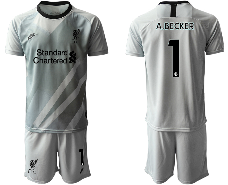 Men 2021-2022 Club Liverpool gray goalkeeper #1 Soccer Jersey